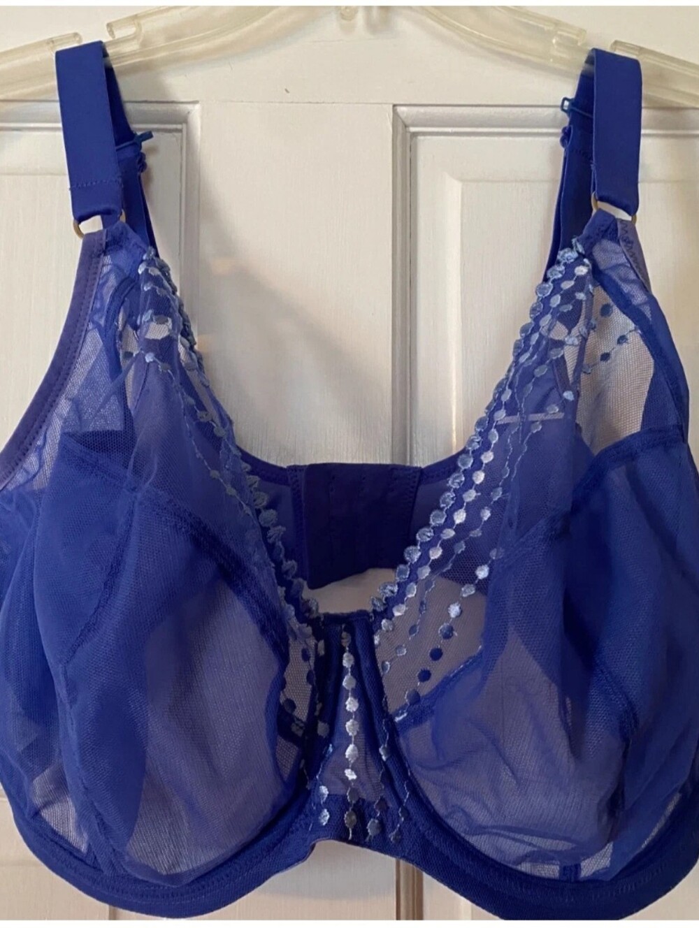 Elomi Navy Blue Sheer Lace Underwire Bra 40L
